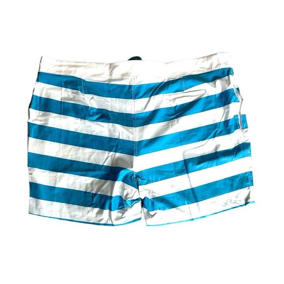 Outplay Unisex Board Shorts Blue White Striped Swim Shorts Size XL Tie Waist NWT - Picture 2 of 9